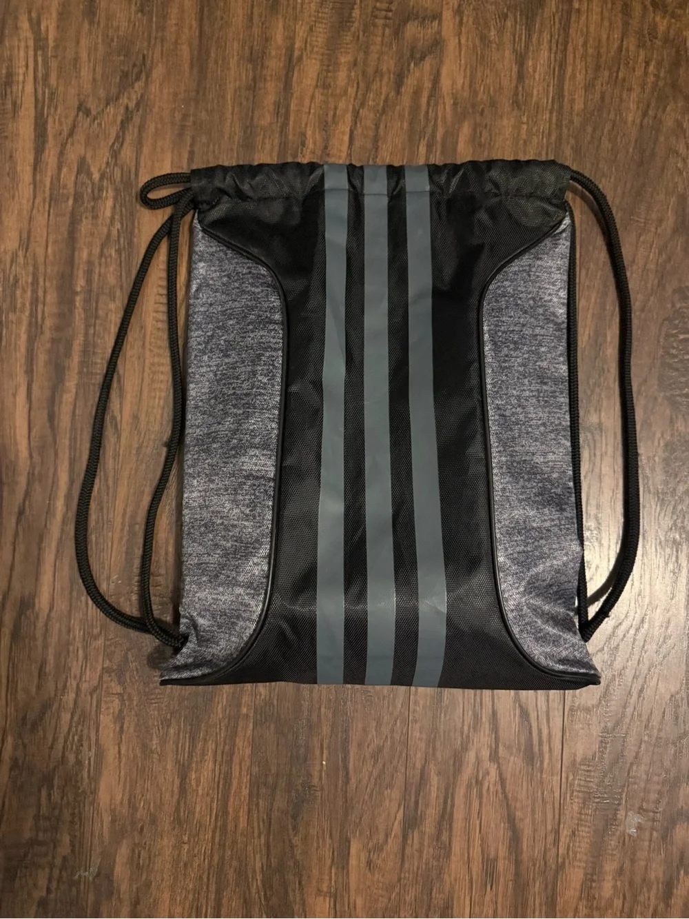adidas Black and Gray Drawstring Gym Backpack
